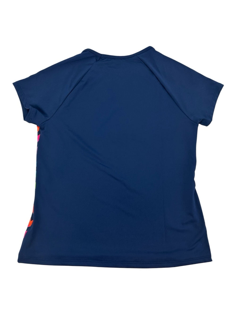 Lands’ End Girls’ Rainbow Heart UPF 50 Raglan Short Sleeve Rashguard Swimshirt - Picture 8 of 10
